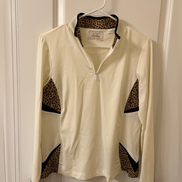 EP Pro Cream and Black Sweatshirt with Leopard Accents - Picture 6 of 7